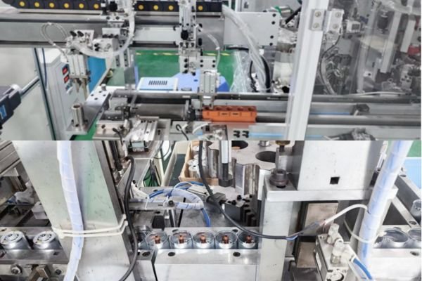 Automated production equipment for DC motor manufacturing and repeatable OEM motor assembly