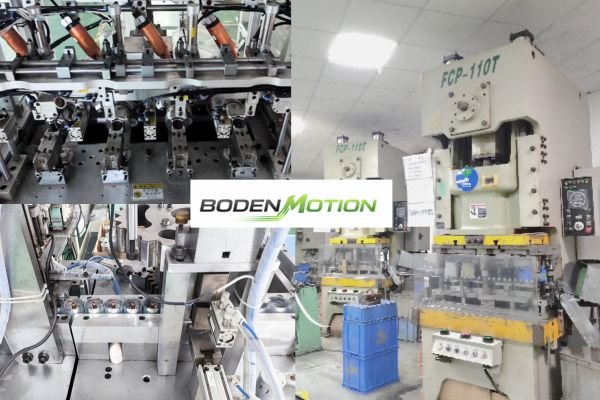 BODENMOTION motor manufacturing equipment and production workshop showing real in-house manufacturing capability