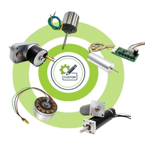 Compact OEM motion solutions with brushless DC motors, coreless DC motors, and customized motor configurations