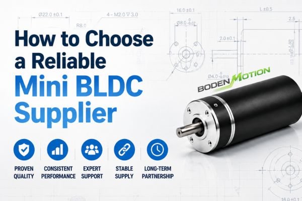 How to choose a reliable mini BLDC motor supplier with BODENMOTION motor front view