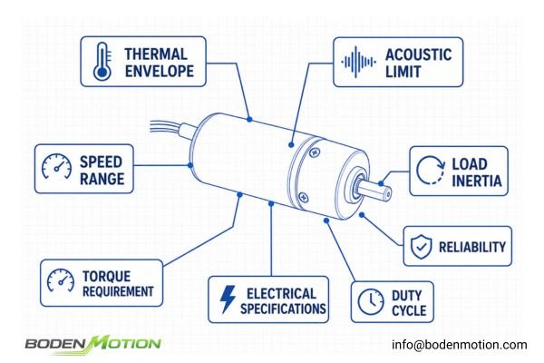 Engineer defining motor specification parameters on a technical drawing