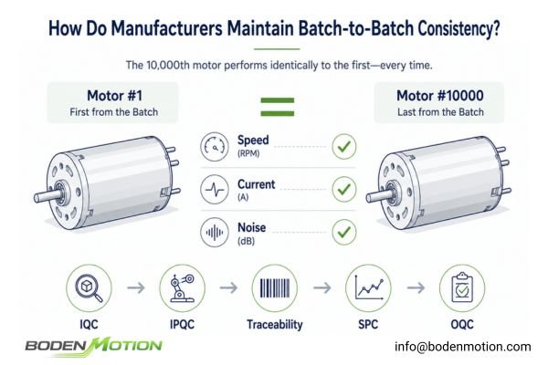 OEM Motor Production Quality Workflow A quality control workflow diagram from incoming materials to final shipment