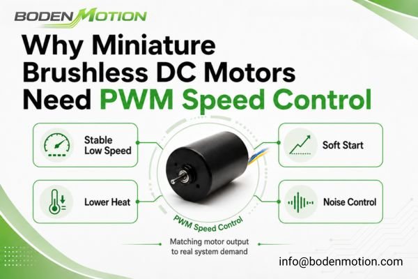Miniature brushless DC motor with PWM speed control