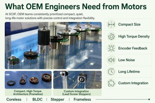 An engineer reviewing motor specifications for an OEM project