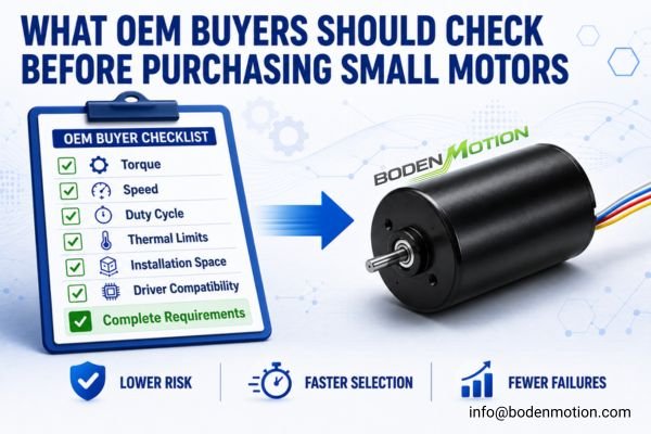 OEM buyer checklist for selecting small DC motors and BLDC motors for industrial applications