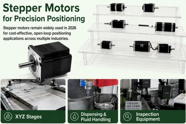 A stepper motor integrated into a laboratory XYZ stage for precision positioning