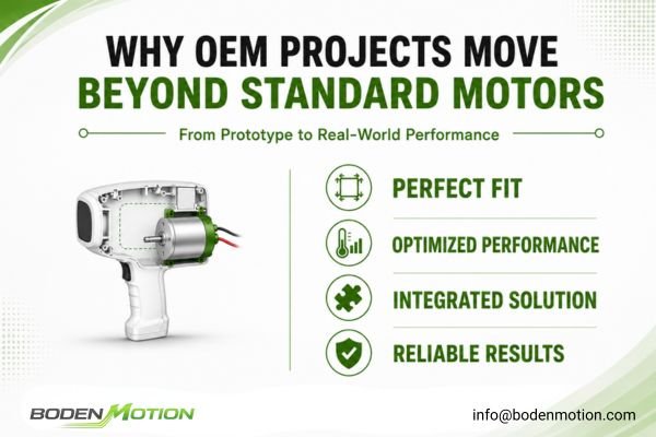 Standard Motor Integration Challenge in OEM Device A standard motor that is too large to fit into a compact OEM device housing