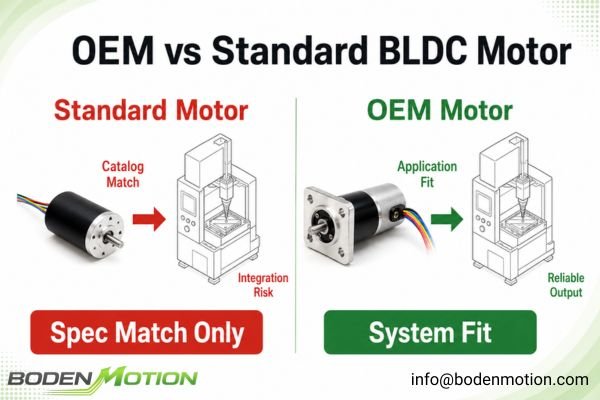 OEM custom BLDC motor vs standard BLDC motor comparison for equipment integration