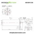 BDCM1235 coreless brushed DC motor dimension drawing with Φ12 mm body, 35 mm length, shaft dimensions, and mounting details