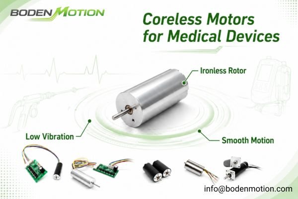 A detailed illustration of a coreless DC motor used in a medical device