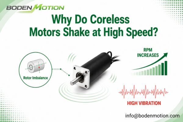 High speed coreless motor vibration caused by rotor imbalance and increasing RPM