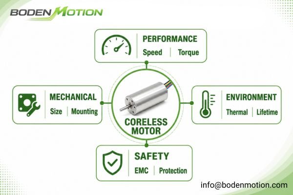 A technical checklist for specifying a coreless motor for a medical device application