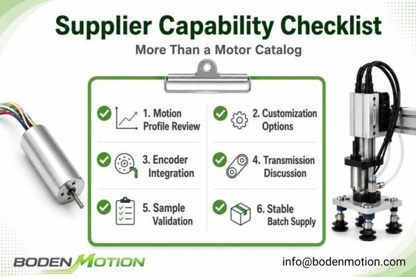 An engineer discussing motor customization options with a supplier