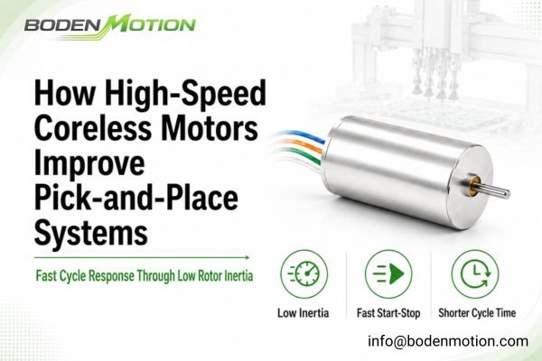 High-speed coreless motor for pick-and-place automation systems