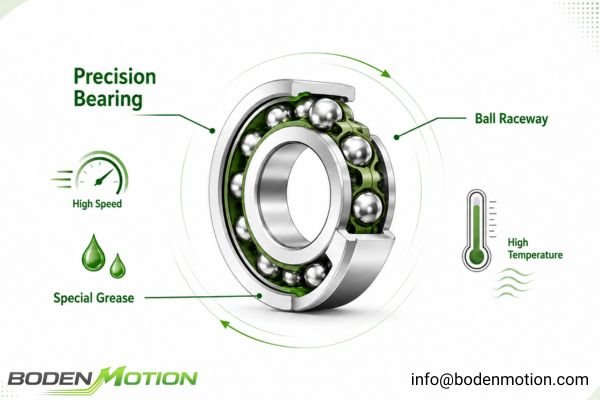 a close-up view of a high-precision ball bearing used in a high-speed motor