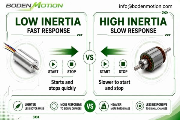 Low Inertia vs High Inertia Motor Rotors A comparison of a low-inertia coreless rotor and a higher-inertia iron-core rotor