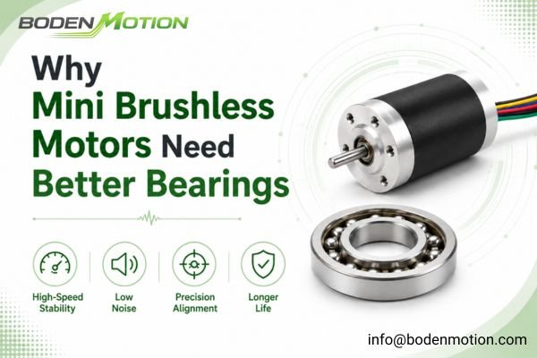 Mini brushless motor with bearing system for high speed stability low noise precision alignment and longer life