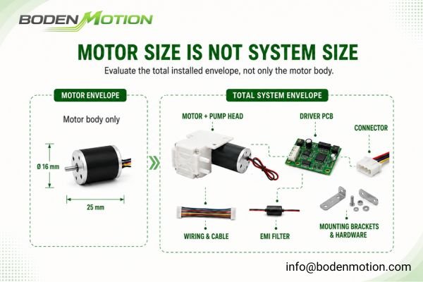 a miniature pump driven by a micro BLDC motor inside a compact medical device