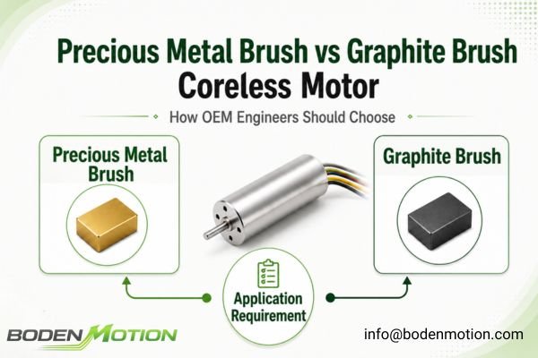 Precious metal brush vs graphite brush coreless motor comparison