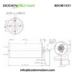 BDCM1331 coreless brushed DC motor dimension drawing with mechanical specifications