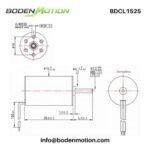 BDCL1525 coreless brushless DC motor dimensional drawing for OEM integration