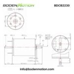 BDCB2230 coreless graphite brushed DC motor dimension drawing with shaft size and mounting details