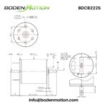 BDCB2225 coreless graphite brushed DC motor dimension drawing with shaft size and mounting details
