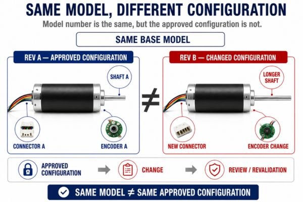 An engineering change document for a customized motor