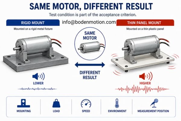 A motor being tested for temperature rise inside its final product housing