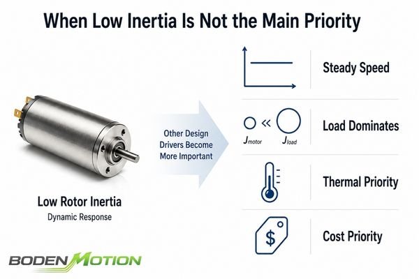 Application Not Requiring Low Inertia An industrial conveyor belt system running at a steady speed, an application where low inertia is less critical.