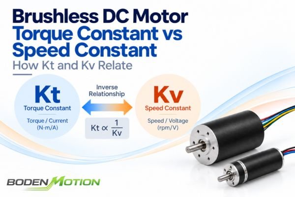 BLDC motor torque constant Kt and speed constant Kv comparison showing their inverse relationship