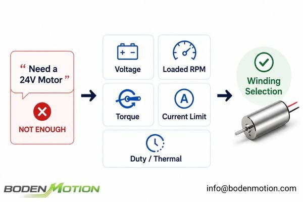 A checklist of OEM requirements for motor winding selection.